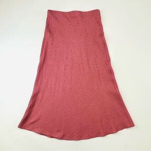 Loft rose aline skirt raindrop Small Pull on jacquard print stretch waist Flowy